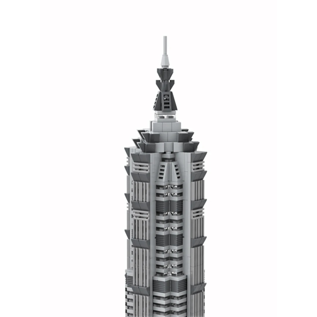 Jin Mao Tower Building Block para Crianças, Montagem de Tecnologia DIY, Desenho Eletrônico, High TechToys, Presentes de Natal, MOC-148580, 1:800