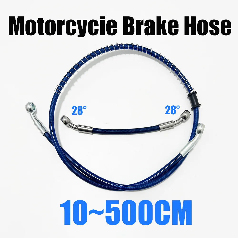 10~500cmBlue NylonM10 Motorcycle Dirt Bicycle Specific Multi angle HighTemperature Resistant Brake Oilpipe braided Hose FuelPipe