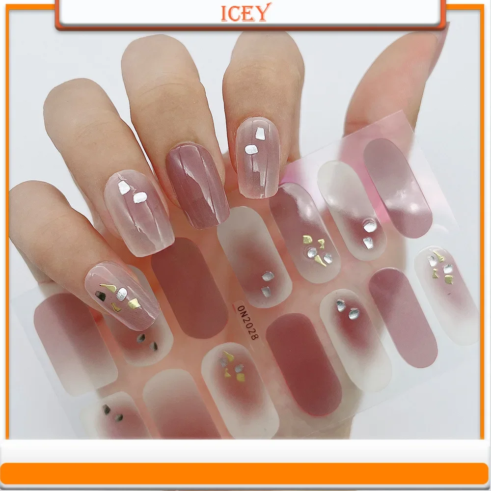 

Icey Beauty 1set Ins Set Nail Stickers Laser Flower Gradient Blurred Nail Stickers