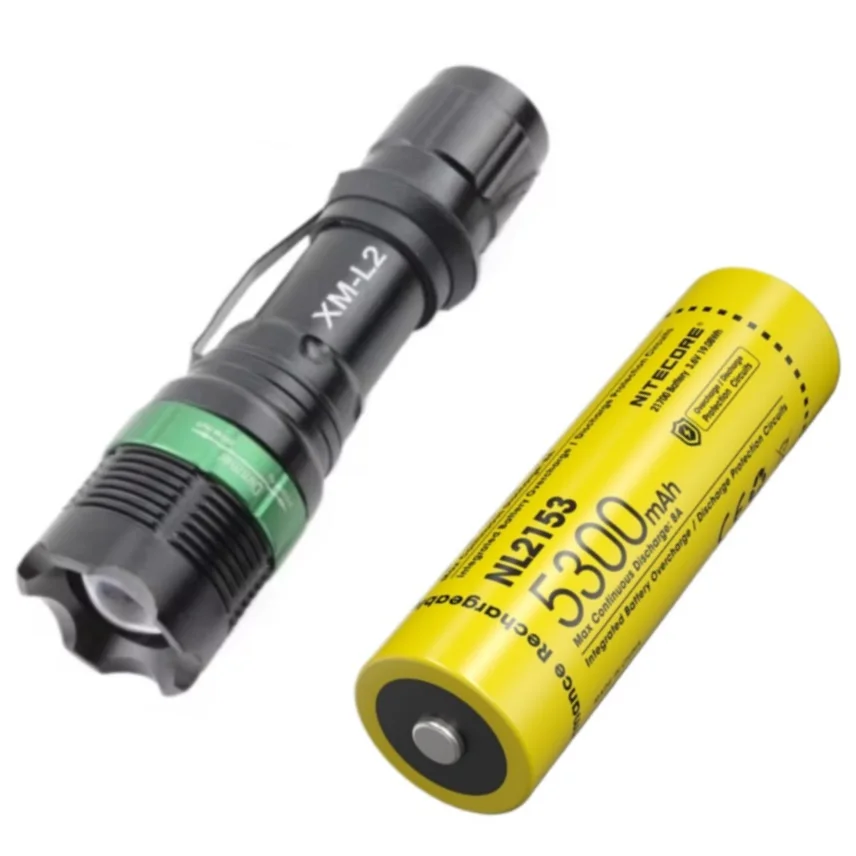 Flashlight by NITECORE NL2153 Li-ion Rechargeable Battery 21700 5300mAh 3.6V 19.08Wh Overcharge Discharge Protection Circuit