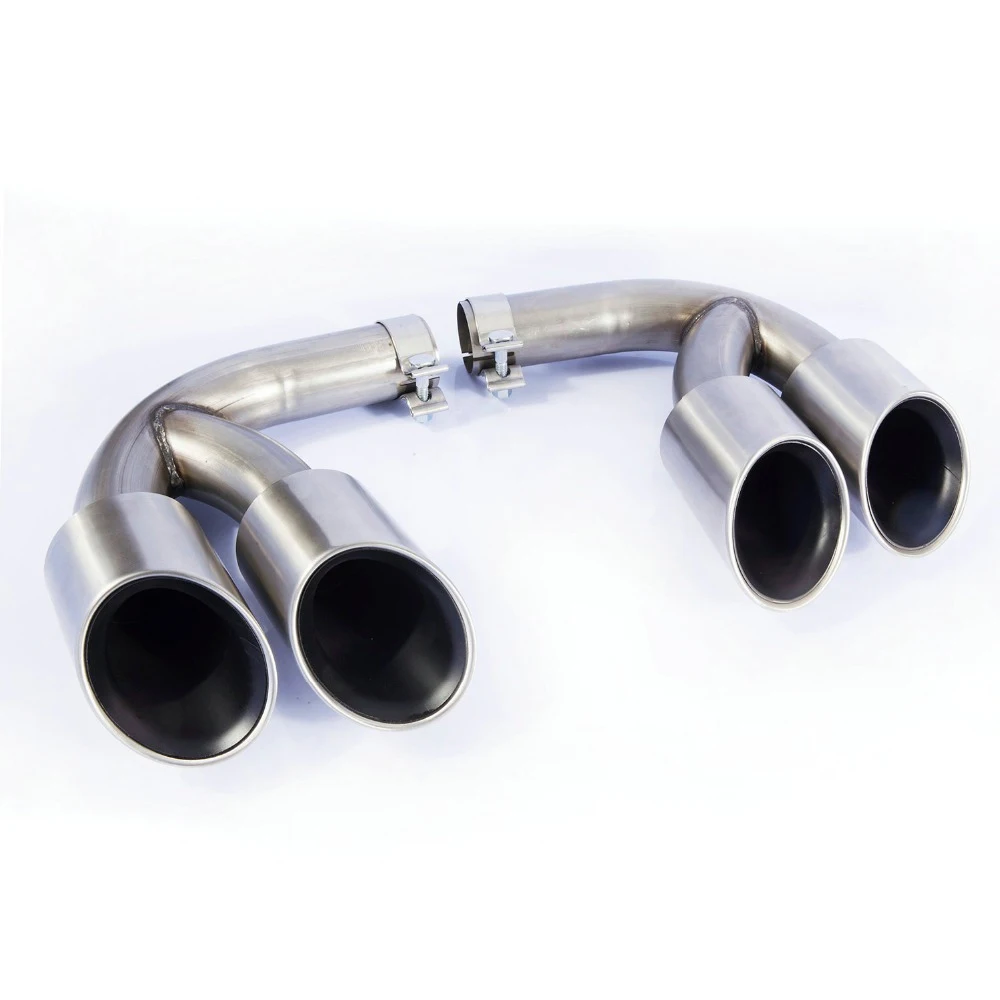 Wotefusi Exhaust Pipes Muffler Tail Tip For 2018 2019 2020 Porsche Cayenne 3.0T Brushed Stainless Steel [QPA523]