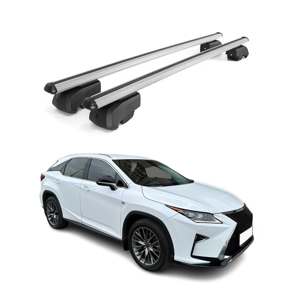 

Lockable Roof Cross Bars for Lexus RX450h 2016-2022 Gray Luggage Carrier