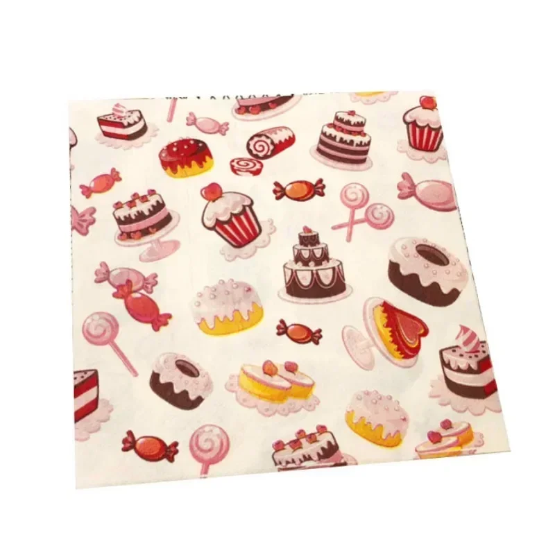 Hot Birthday Cake Colorful Printed Square Paper Napkin Cafe Baking Paper Napkin Party Paper Placemat Decoration 2Ply 33cm 20pcs