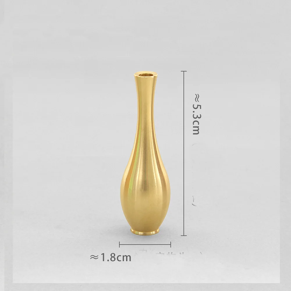 Kleine Messingvase, Vintage-Tischdekoration, kleiner Blumenständer, Räucherstäbchenhalter, Büro- und Flurdekoration, Festtagsgeschenke – Detail 1