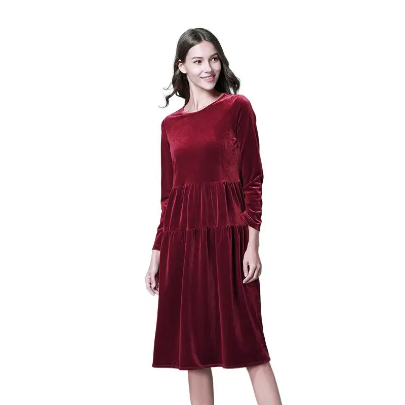 Frankreich stil frauen elegante vintage velours party kleid Herbst Plissee gekräuselte samt kleider für frauen 2025, Vestidos de festa