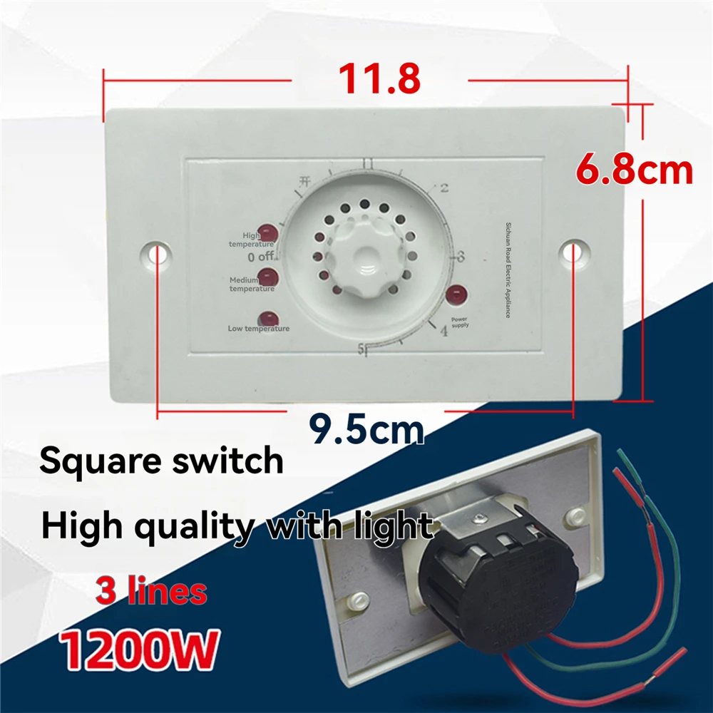 1000/1200W Temperature Control Switch high-power Stepless Adjustable Controller Electric Heater/ Burner/ Oven Accessories