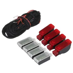 LED Interior Footwell Lights & Door Plate Warning Light + Cable Harness 3AD 947 409 8KD 947 411 For A3 A4 A6 RS7 Q3 Q5 Q7