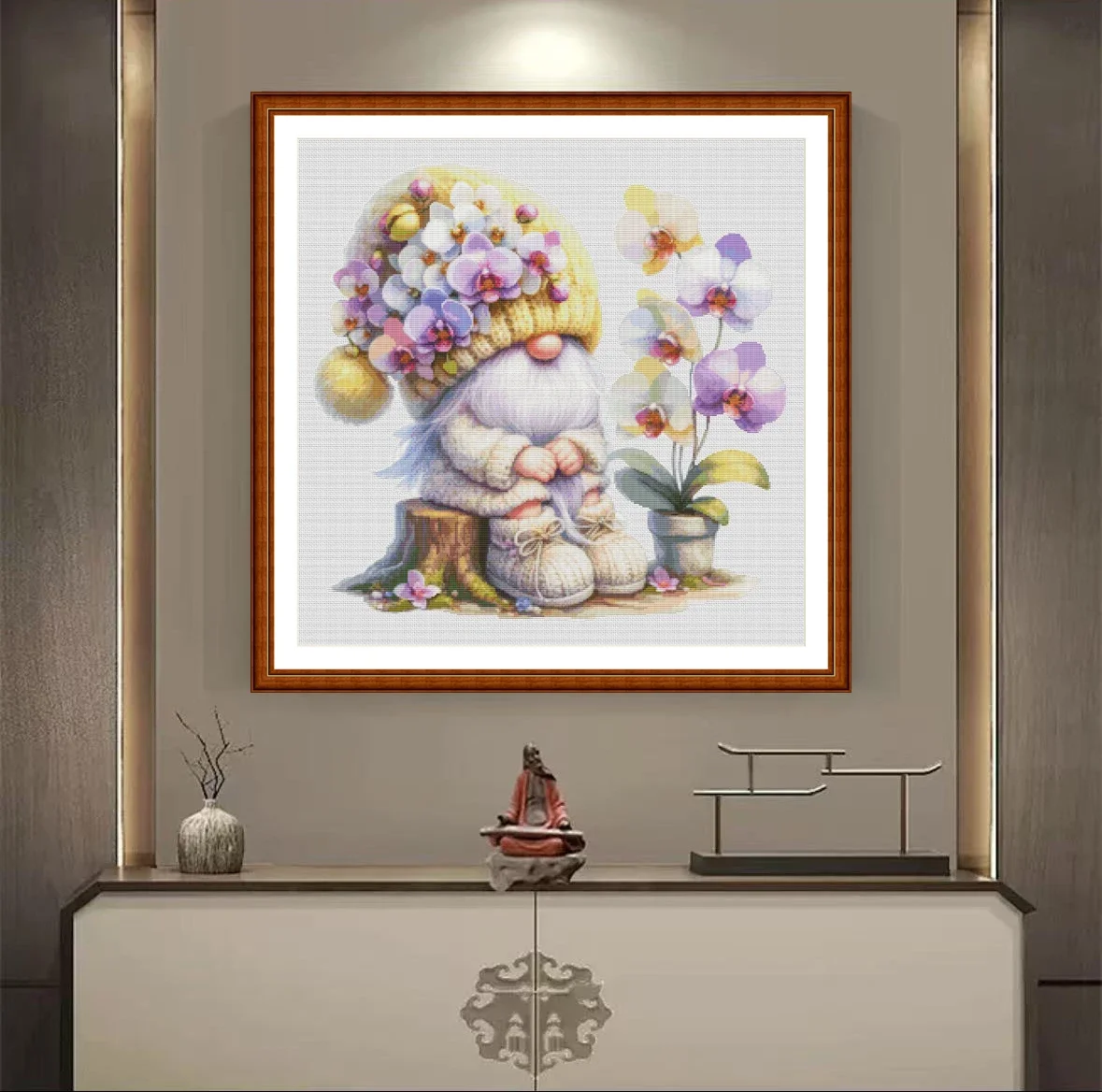 [ZZ4965- Butterfly Orchid Dwarf fabric embroidery11CT] 11CT 14CT 16CT DIY Cross Stitch Kit, Pattern Printed Canvas Embroidery