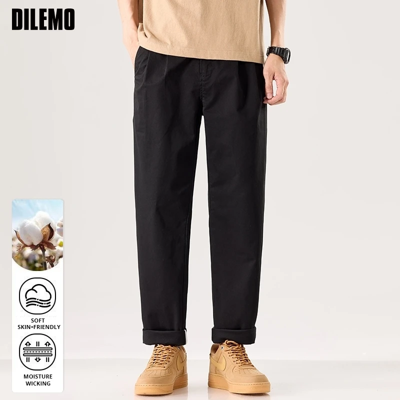 

Top Grade 98% Cotton New Brand Casual Fashion Style Street Long Pants Loose Korean Style Breathable Baggy Trousers Men Clothing