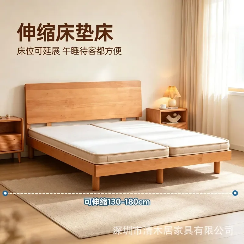 For Multifunctional Push Pull Widened Retractable Log Bed Full Arc Anti Collision Children Parent Child Home Splicing Solid