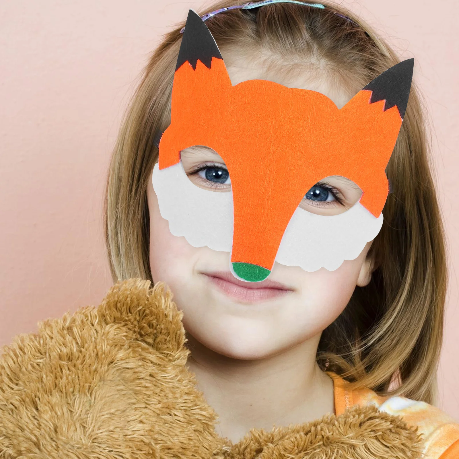 Masque de renard en tissu Non tissé, 3 pièces, masques durables pour fête d'halloween, Cosplay sur le thème des animaux, décoration de dessin animé pour enfants