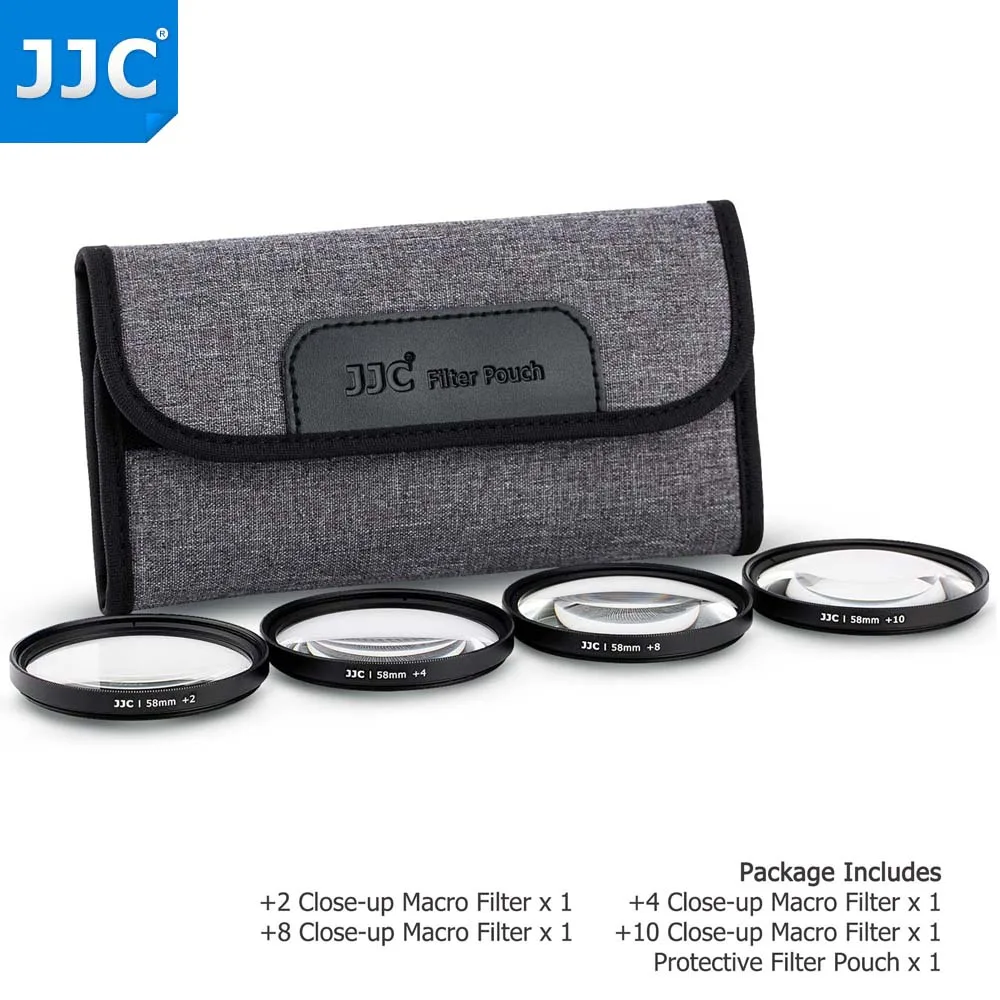 JJC Close-Up Macro Filter Kit 40.5mm 49mm 52mm 55mm 58mm 62mm 67mm 72mm 77mm +2 +4 +8 +10 Close-Up with Camera Filter Case Pouch