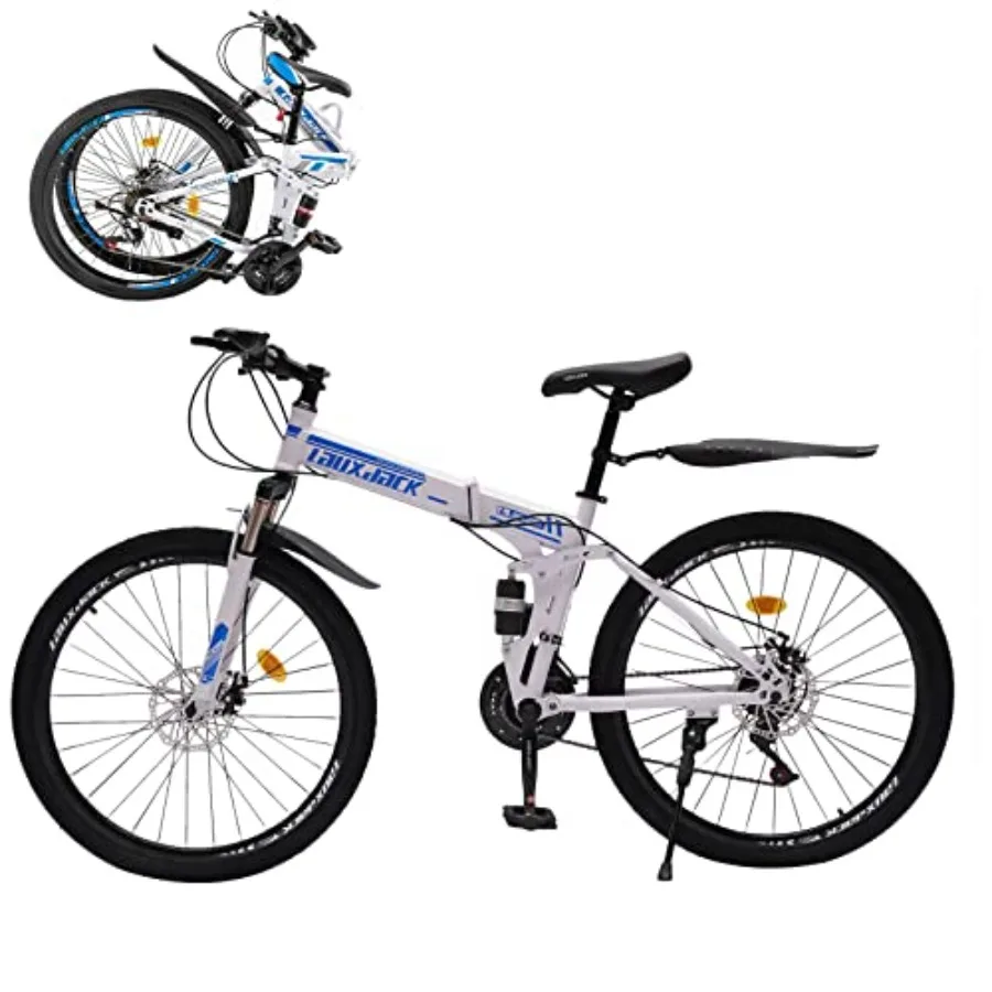 

26 Folding City Bike for Adults with 21-Speed Gear System Height Adjustable Design Ideal for Urban Commuting Camping Roadways M