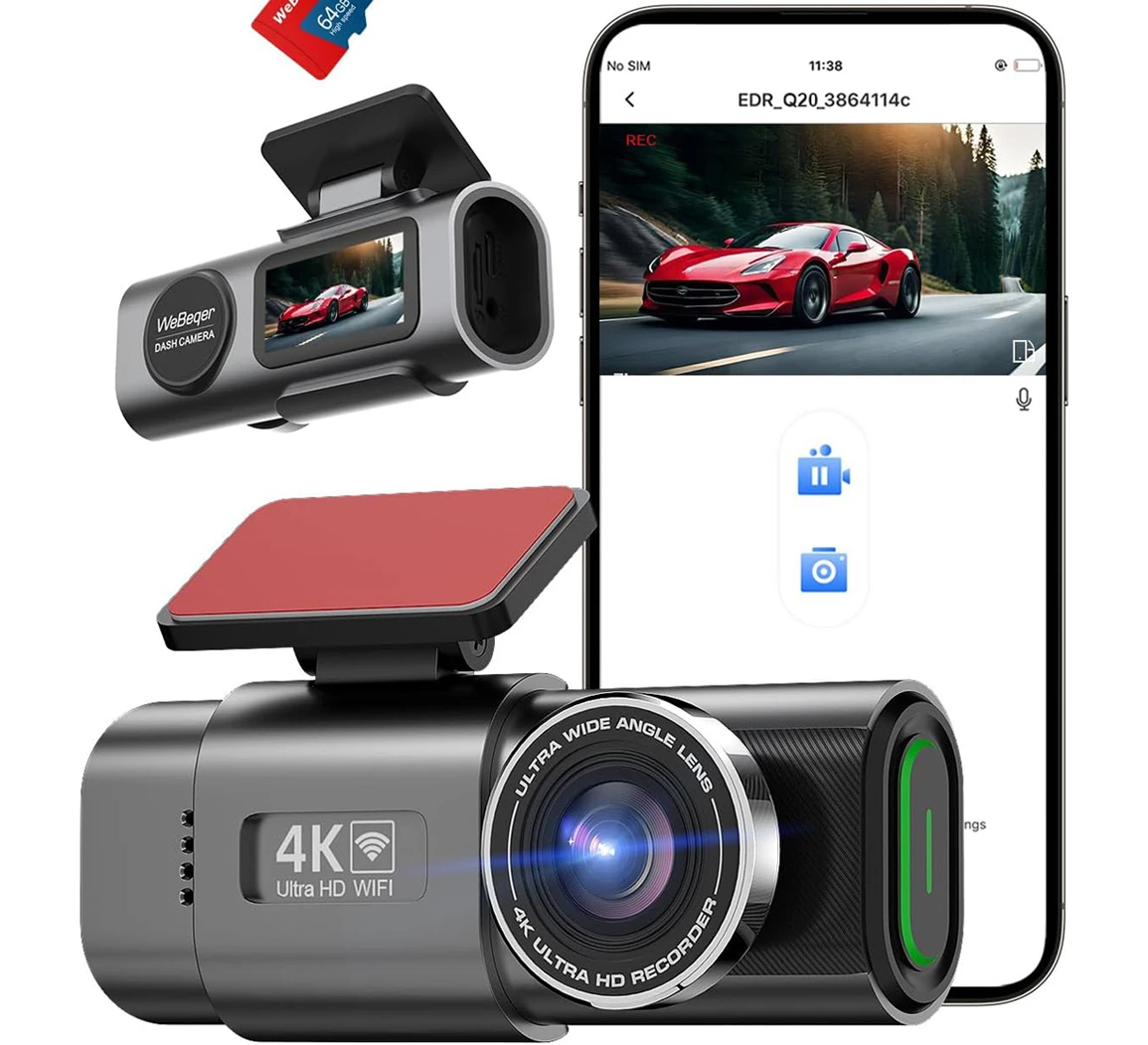 Dual Lens Dash Cam for Cars 4K Car Dvr with 1080P Rear View Cam Video Recorder GPS WIFI Car Camera Night Vision Parking