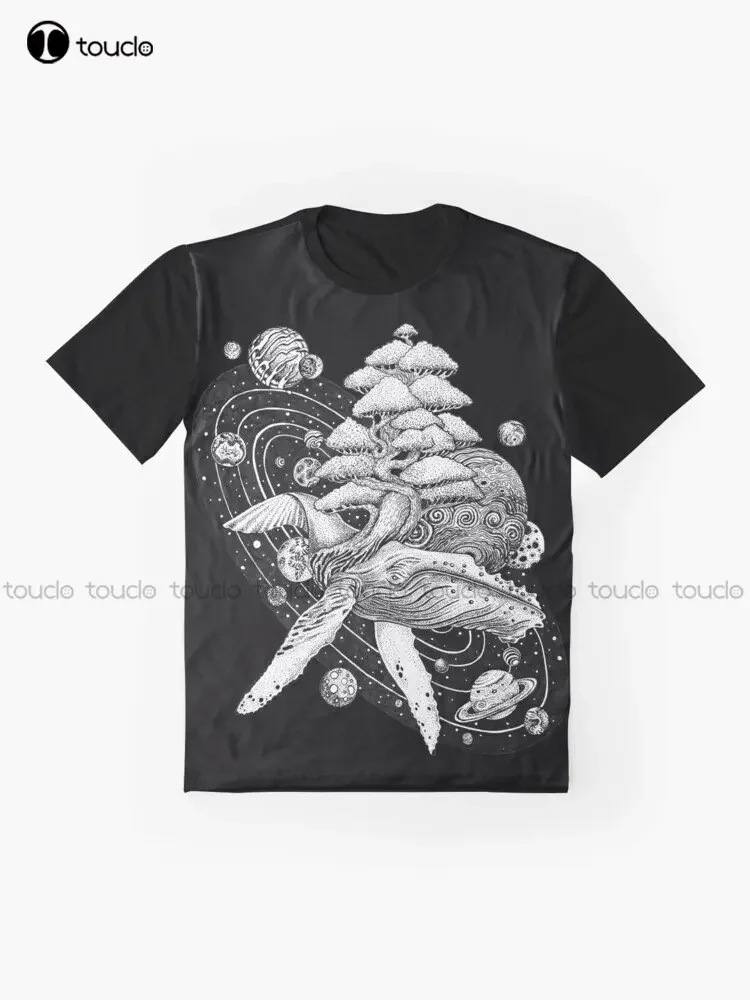 Space Whale Graphic Tattoo T-Shirt Custom Aldult Teen Unisex Digital Printing Tee Shirts Custom Gift Xxs-5Xl Streetwear