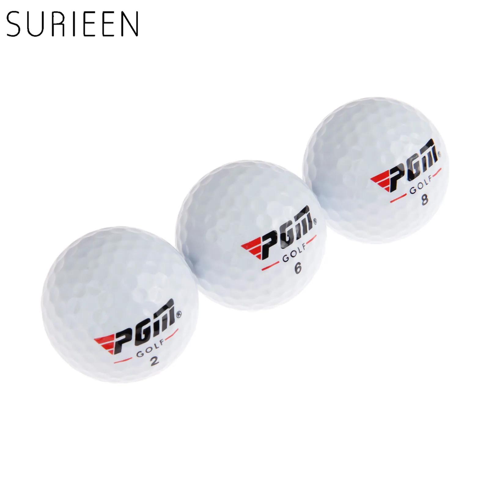 SURIEEN White 3pcs Golf Competition Balls 3 Layers High Quality Game Balls 42.6mm Diameter Synthetic Rubber Golf Training Balls