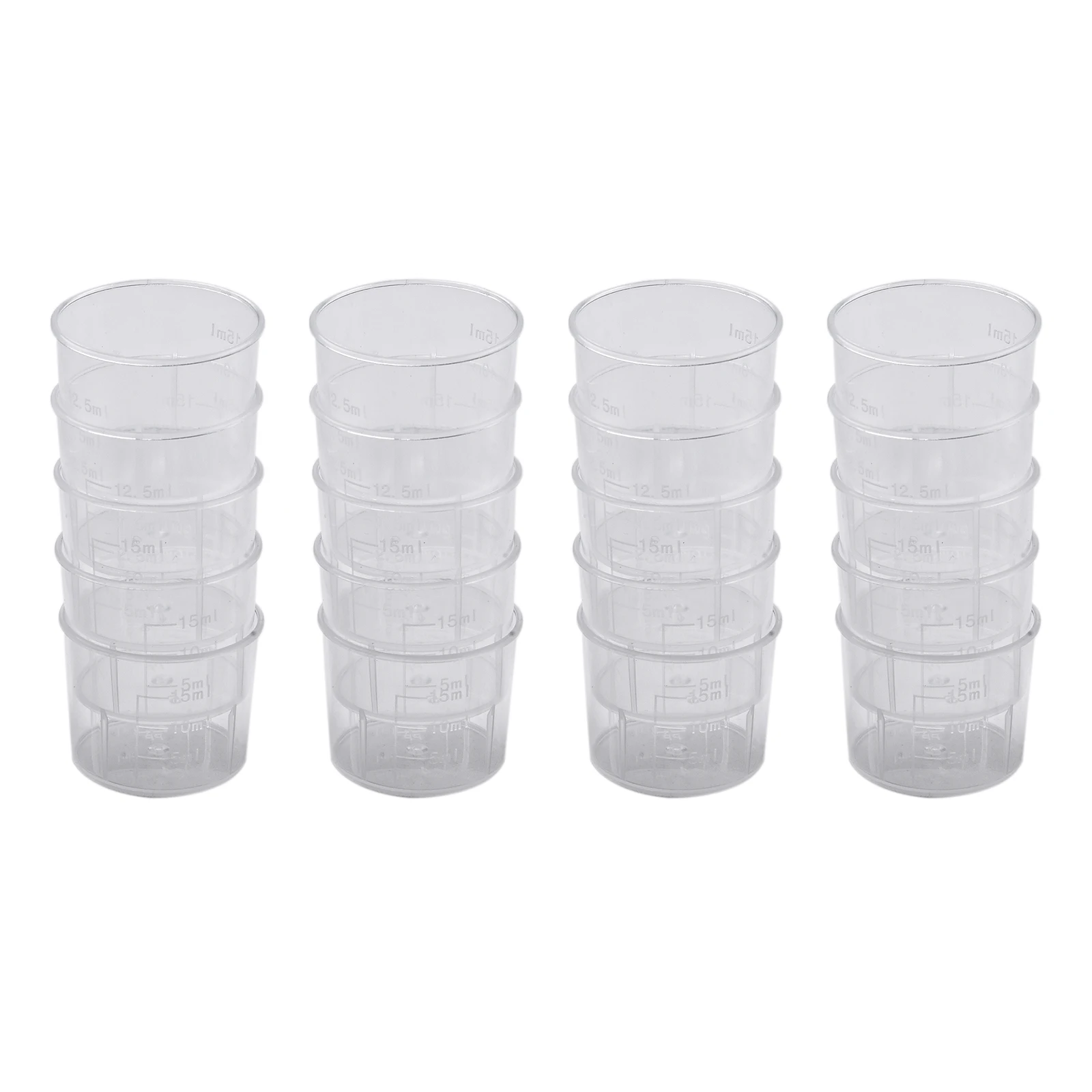 

20pcs 15/30/50ml Transparent Plastics Measure Cups Dual Scales Measuring Cup Separating Cup Container DIY Cake Making Tools