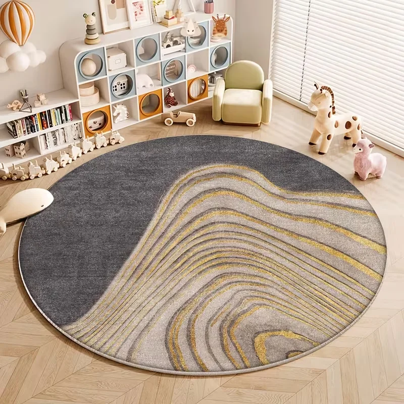 Black White Spiral Optical Illusion Round Rug Vortex Geometric Print Non Slip Circular Carpet for Bedroom Gaming Room Home Decor