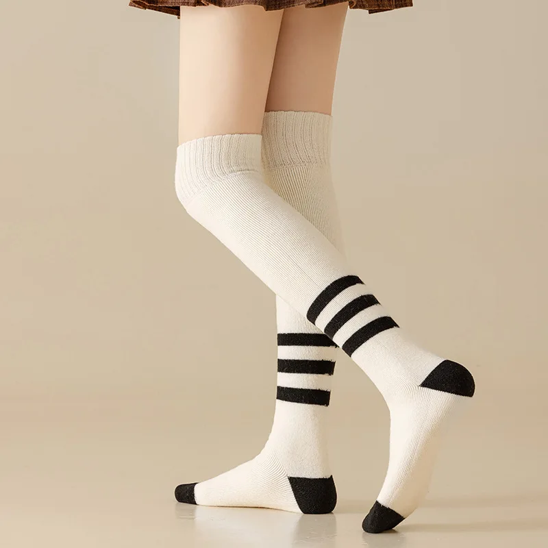 24 Autumn/Winter New Outdoor Sports Socks Long Socks Thickened and Velvet Multi Functional Knee Warmth Socks Wool Socks