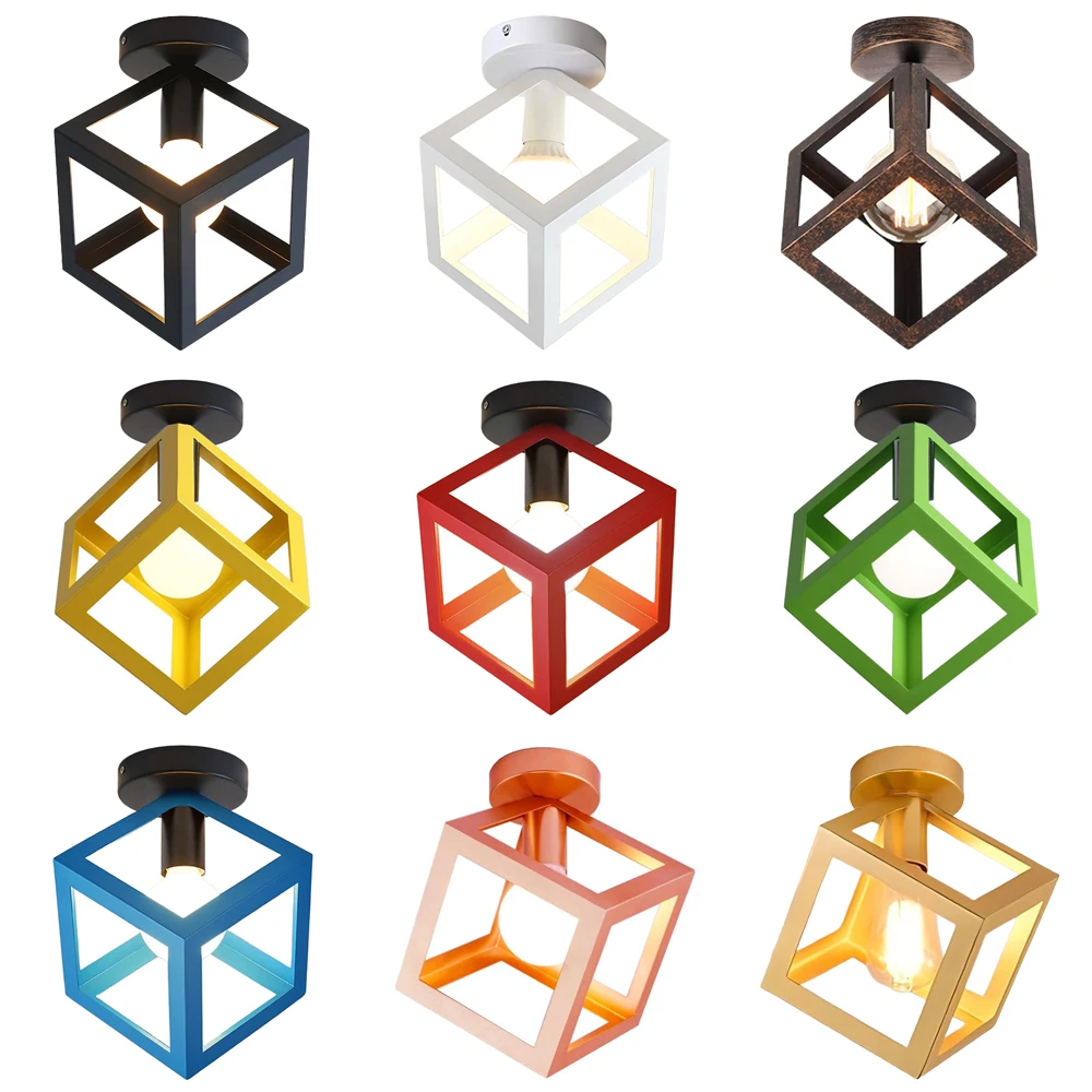 

Промышленный светодиодный потолочный светильник, куб, потолочная люстра, ретро, лофт, потолочный светильник, внутреннее освещение для кухни, спальни, гостиной