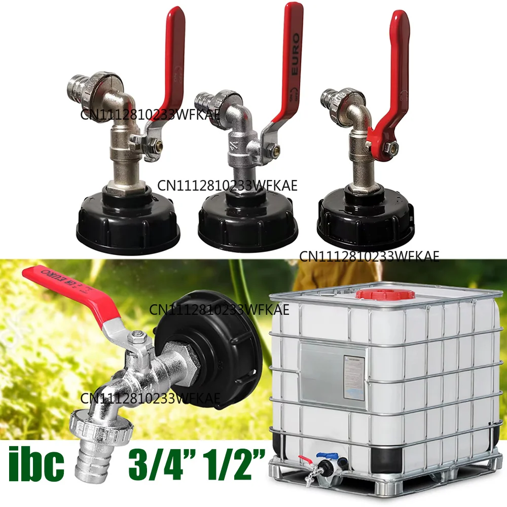 RV Accessories 1Pc 1/2 3/4 Car wash water tank faucet adapter set Ton bucket accessories ibc S60*6 Double outlet faucet