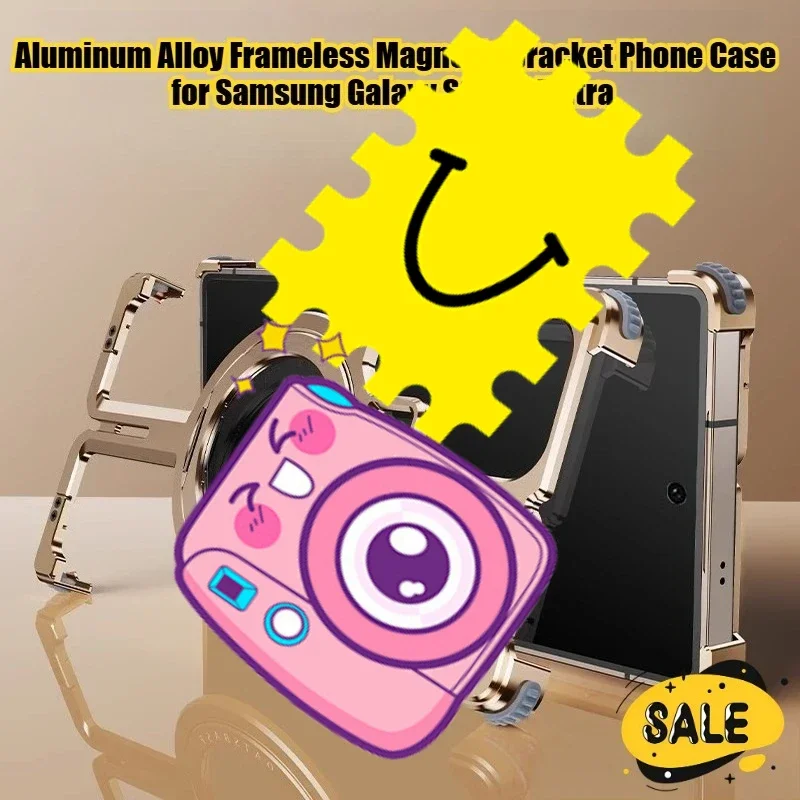 

Aluminum Alloy Frameless Metal Bumper Magnetic Phone Case for Samsung Galaxy S23 S24Ultra Simple Design Shockproof Metal Bracket