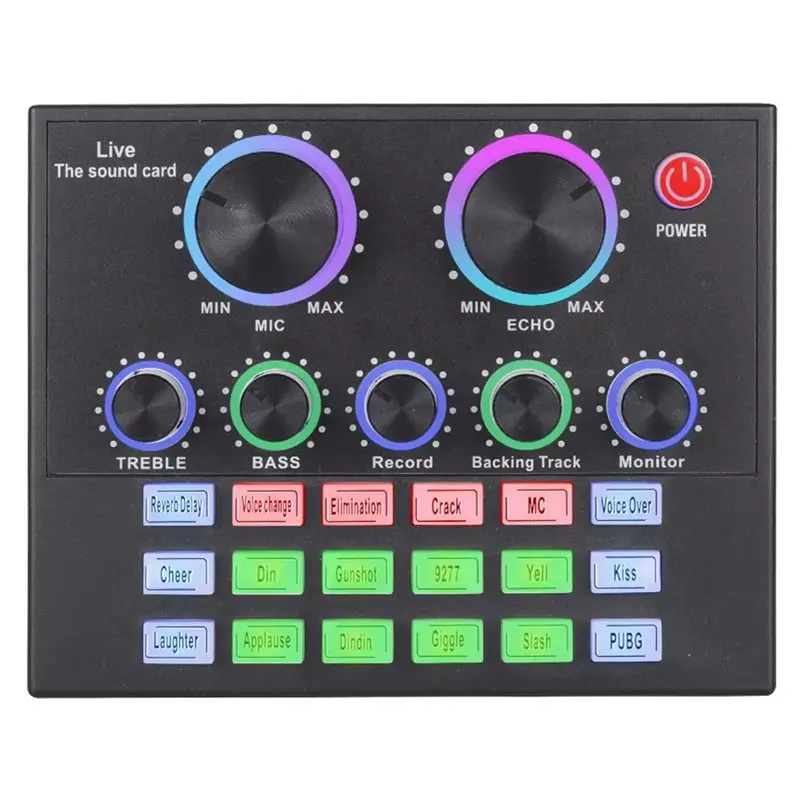 New Arrivals-Live Broadcast Compatible USB External Sound Card Live Sound Mixer Personal Entertainment Streamer For PC Phone Com