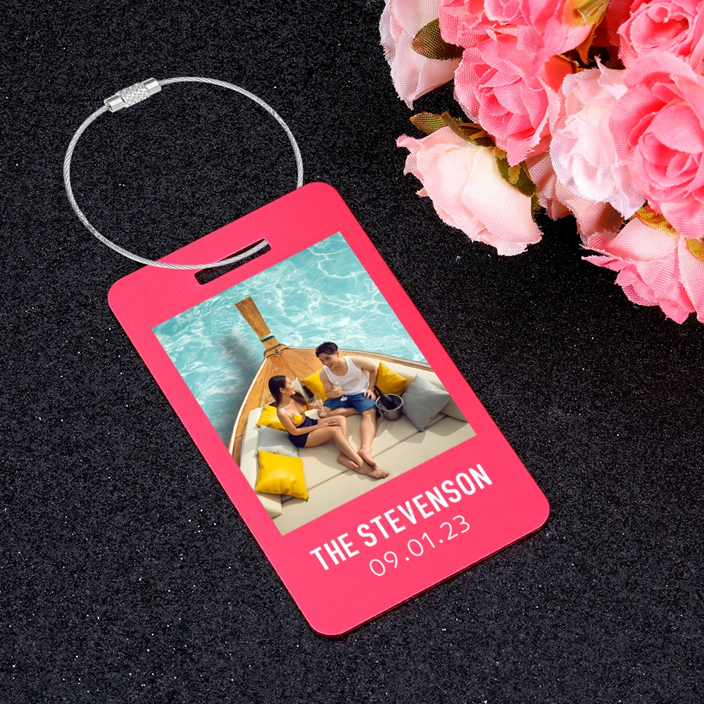 

Personalized Photo Travel Luggage Tags Custom Baggage Name Address Tags Suitcase Address Label Holder Luggage Travel Accessories