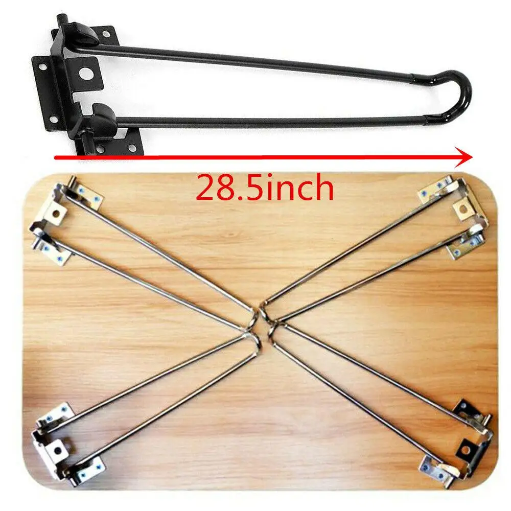 4 Pcs 28.5'' Folding Hairpin Table Legs Solid Iron Heavy Duty Coffee Table Desk