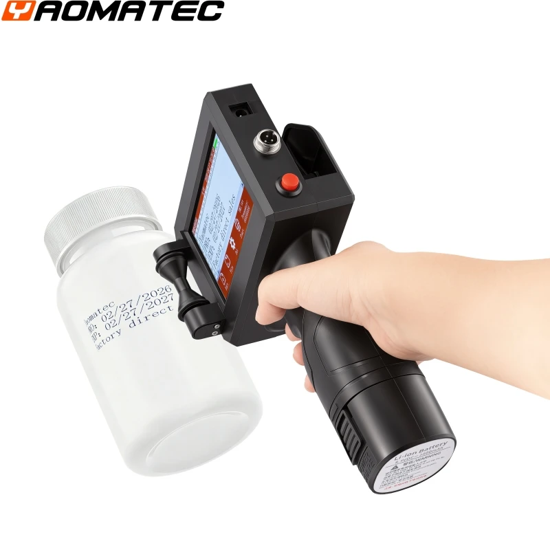 

YAOMATEC portable printer QR Bar Batch Code Date Logo Expiry Label Portable Handheld Jet Thermal Inkjet Printer