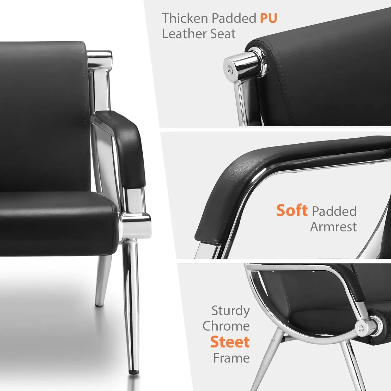 Waiting Chairs,Waiting Room Reception Desk, PU Leather Furniture, Guest Chairs, Lobby Conference Chairs Waiting Chairs