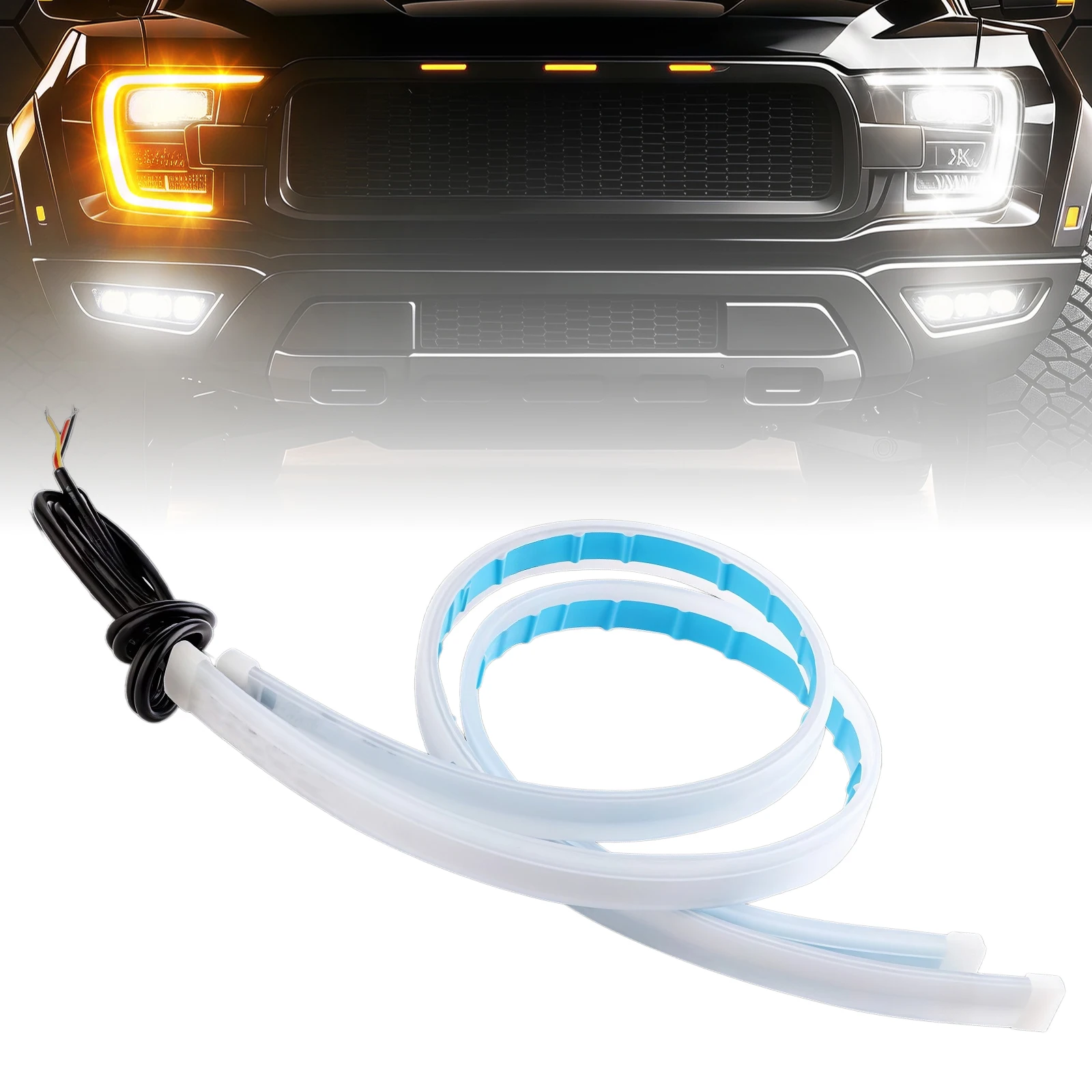 2pcs 12 V DC LED Light Strip Silica Gel Suitable For trailers, pickups, trucks, cars, SUVs, RVs, and vans Car Accessories