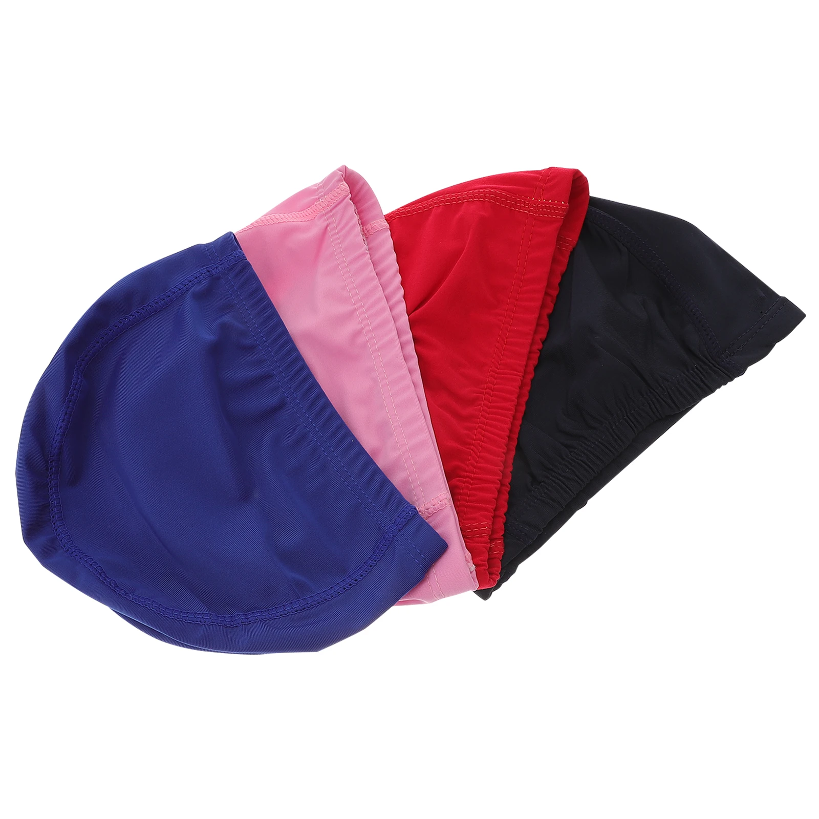

4 Pcs Swimming Cap Caps for Women High Elasticity Nylon Long Hair Girl Child Adults