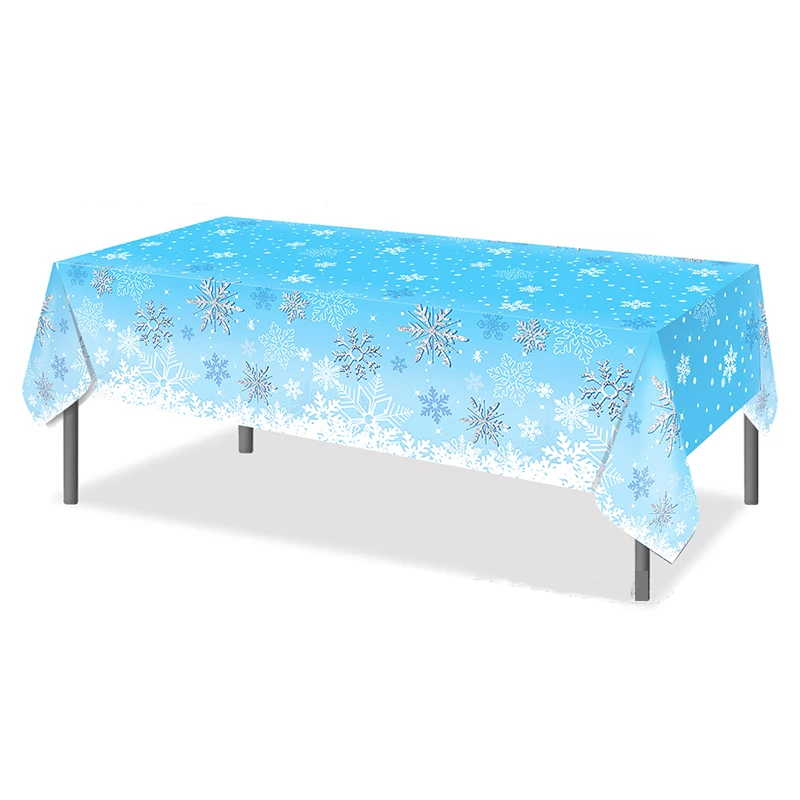 Frozen Snowflake Disposable Party Tablecloth Snow Ice Freeze Theme Birthday Party Decorations Kids Favors Baby Shower Supplies