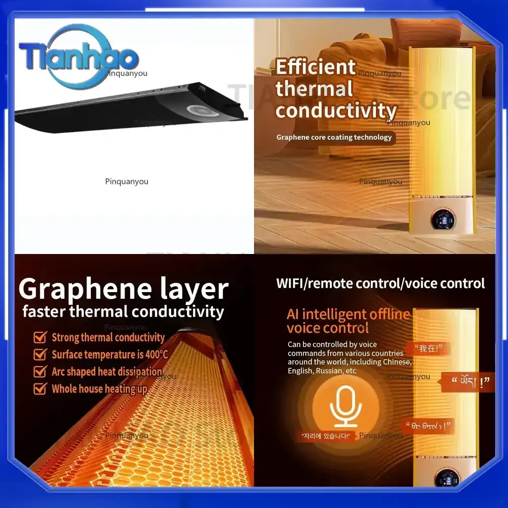 Hot Sale Intelligent Control Home Decor Five-Colour Graphene Heater 3200W CE Certified Far Infrared Heating for Home Use