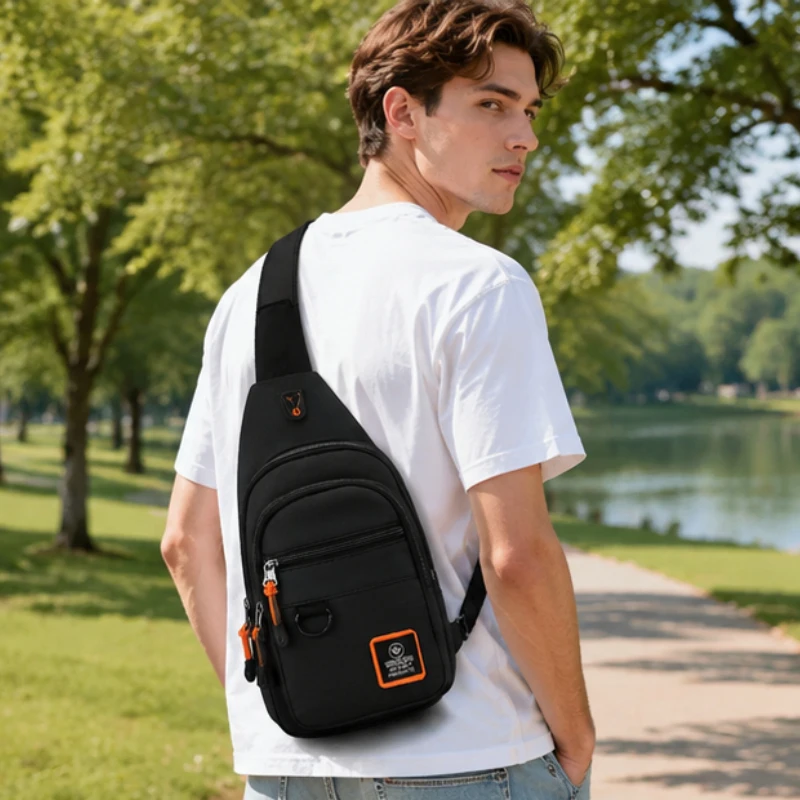 

Men Waterproof Casual Single Shoulder Bag Portable Chest Pack Multifunctional Design For Outdoor Travel Hiking Riding Use