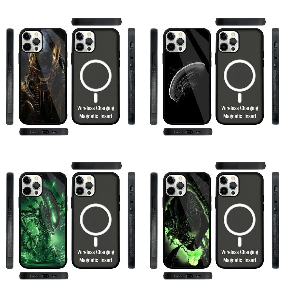 A-Alien X-Xenomorph   Phone Case Strong Magnetic For IPhone 15,14,13,Pro,Max,Plus,11,12,Mini For Magsafe Wireless Charging