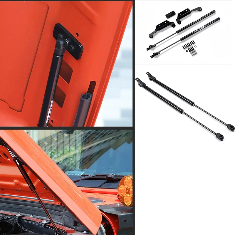 Front Hood Lift Supports Kit Assiste Hydraulic Rod Gas Charged Strut Shocks For Jeep Wrangler JL18-21 Car Accessories Car Refi