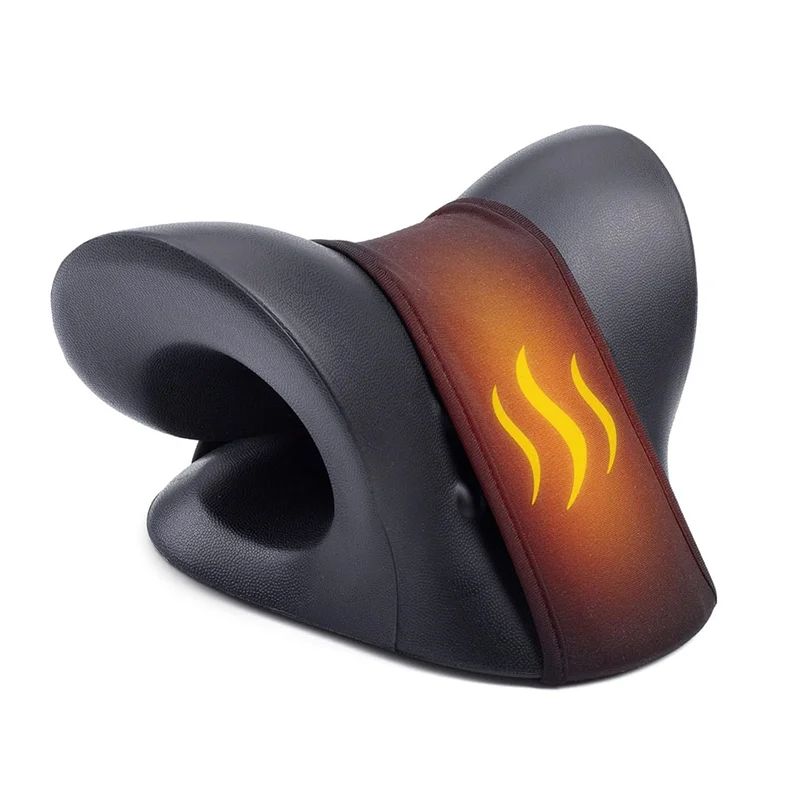 Para camilla de cuello para aliviar el dolor de cuello, relajante de hombros, dispositivo de tracción Cervical calentado, almohada con almohadilla calefactora