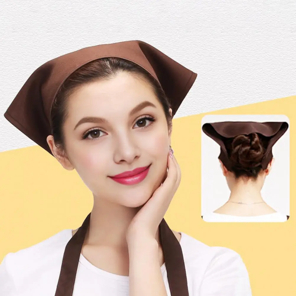 مثلث الحجاب بلون الدانتيل متابعة عمامة بلون الخبازين Baristas الطهاة النادلة الصلبة تنوعا قبعة أغطية الرأس وشاح