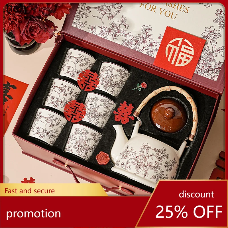 

Cz wedding gift - premium tea set kettle set for wedding, engagement, birthday, and party favors