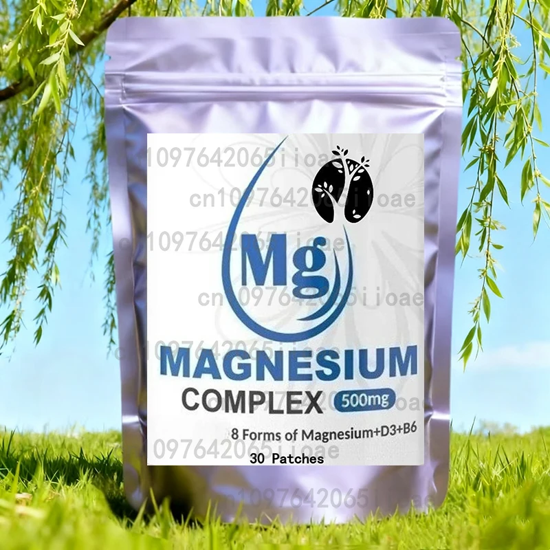 30 parches compuestos de magnesio, maximizando la absorción de 8 formas activas: glicina, ácido cítrico, taurina y D3, B6
