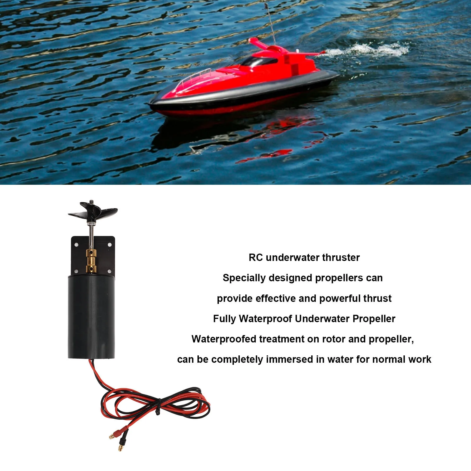 Propulsor submarino teledirigido, Motor cepillado para modelo de barco a Control remoto, 545 50T