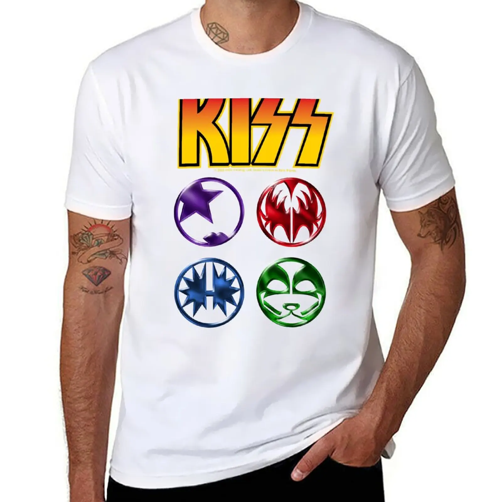 

KISS Logo Starman Spaceman Demon Catman V3 T-Shirt t shirts for man cotton funny t shirts man