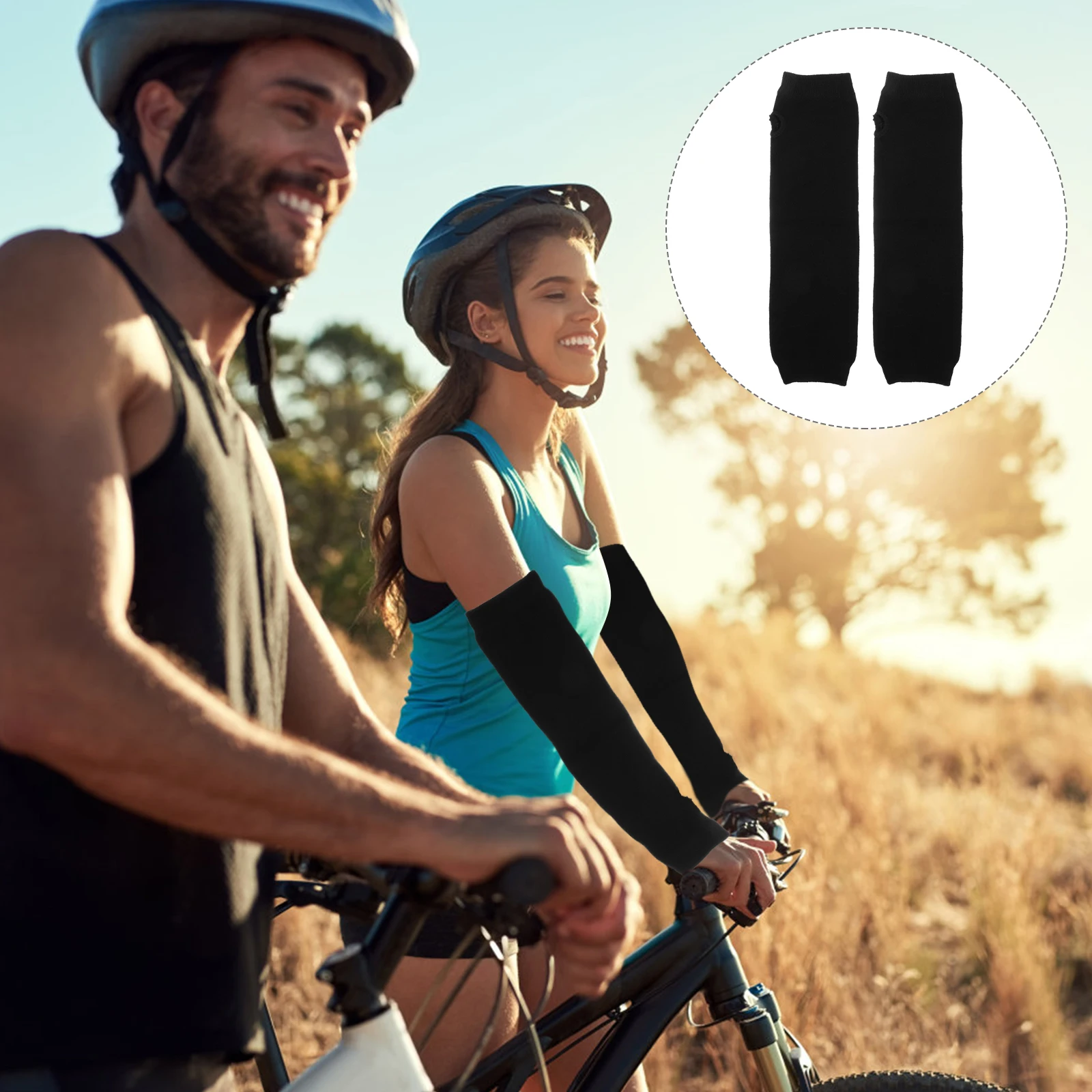 

4pcs Cotton Sleeves Long Winter Fingerless Warmers Thumb Hole Lightweight For Women Outdoor Indoor Use Arm Warmers Women Black