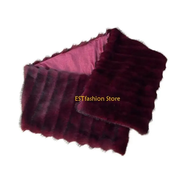 

Y5GC Soft Faux Furs Scarf Warm Cozy Oversized Wrap Shawl For Outdoor Activity