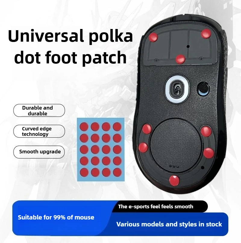 

Universal Round PTFE Mouse Skates: Small Dot Adhesive Design Slip-Enhancing Mouse Feet For Most Gaming/Office Mice