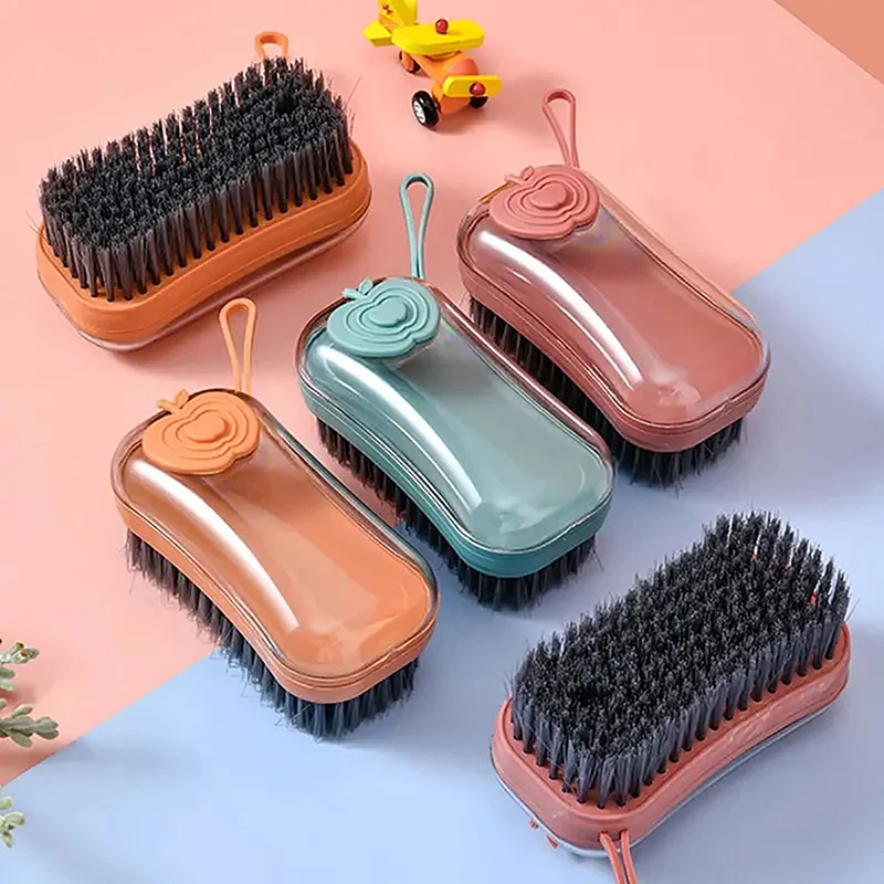 1PCS Multifunction Cleaning Brush Soft Bristled Liquid Shoe Brush Long Handle Clothes Brush Household Cleaning Tool