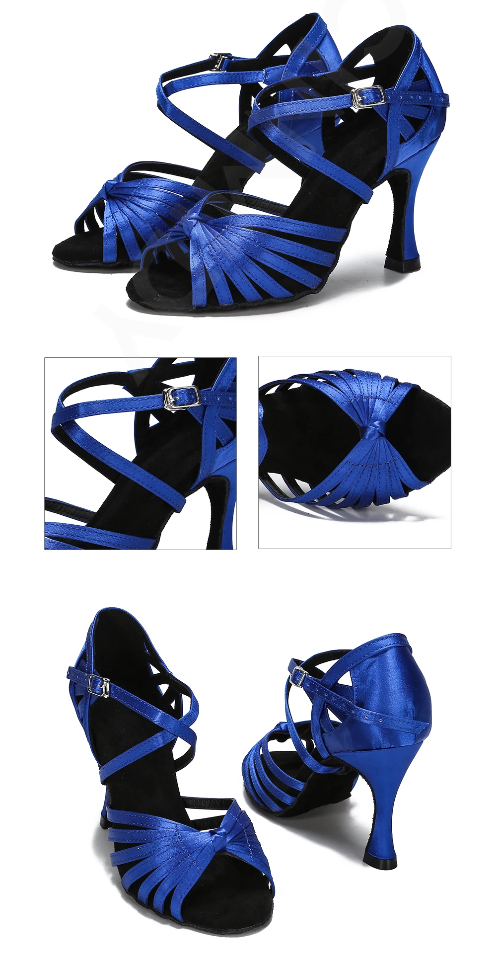 CINMIDY Seiden-Satin Tanzschuhe für Damen, Latein-Tanzschuhe, Tango-Ballsaal-Performance-Schuhe, Weichsohlen-Sandalen, Partyschuhe – Detail 18