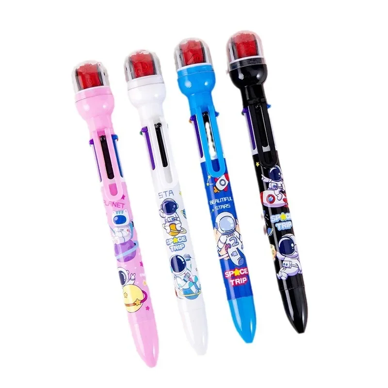 6 In 1 penna a sfera colorata Kawaii Roll con timbro penna a sfera multicolore marcatura strumento di scrittura forniture di cancelleria per ufficio